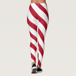 Leggings Navidades blancos rojos a rayas anchas de canela