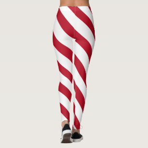 Leggings Navidades blancos rojos a rayas anchas de canela
