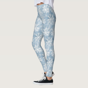 Leggings Navidades Blue White Snowflakes