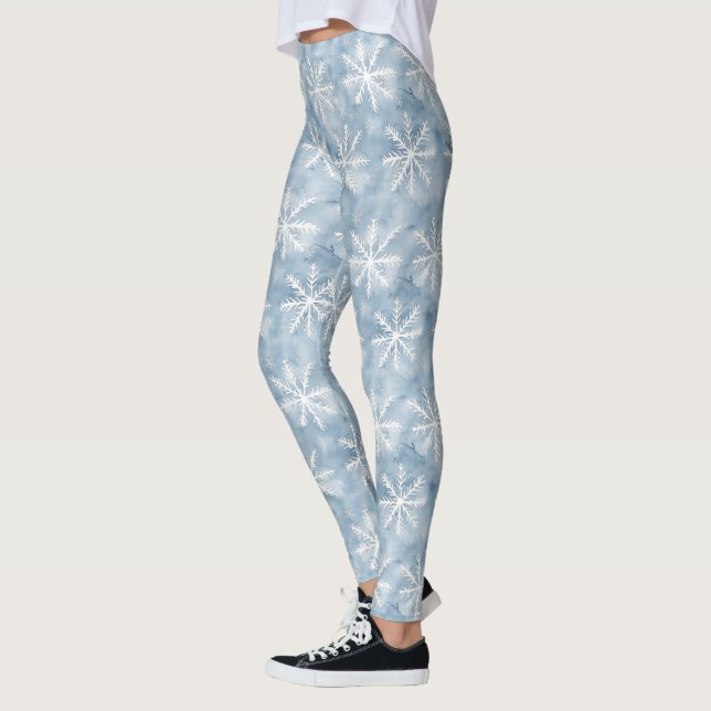 Leggings Navidades Blue White Snowflakes (Izquierda)