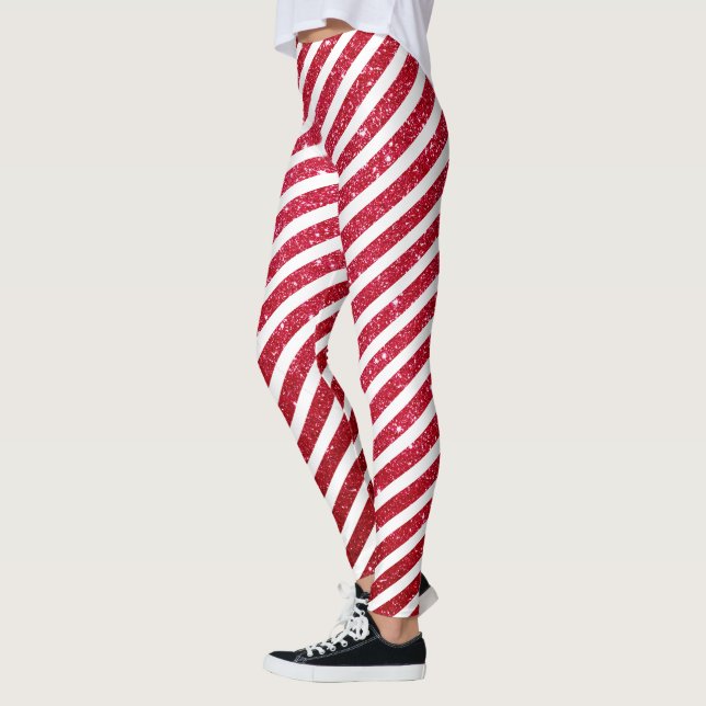 Leggings Navidades Candy Cane Purpurina Desnuda Peppermint (Izquierda)