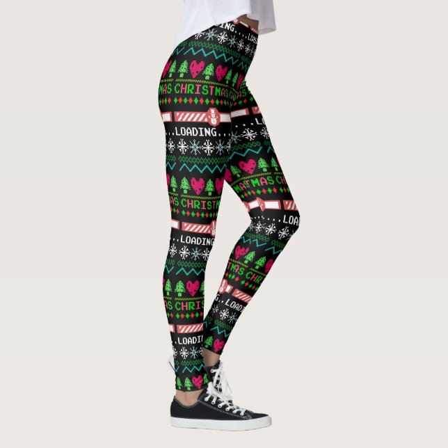 Leggings Navidades Cargan Navidades graciosos y feos suéter (Derecha)