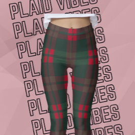 Leggings Navidades con manto de búfalo patrón negro rojo ve
