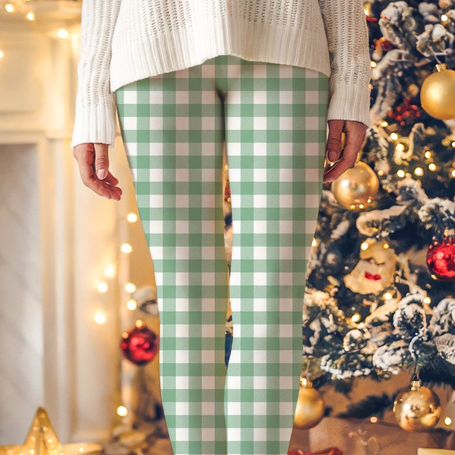Leggings Navidades con manto de búfalo verde y blanco (Subido por el creador)