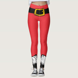 Leggings Navidades curados festejan Santa Pants rojos