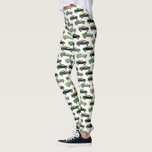 Leggings Navidades Cute recoger camiones árboles Navidad