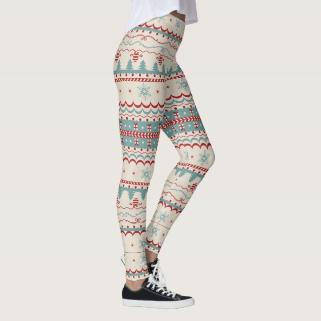 Leggings Navidades Cute Sweater Knit vacaciones Año Nuevo l (Derecha)