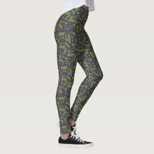Leggings Navidades Cypress Snowflakes Berries Flores rojas
