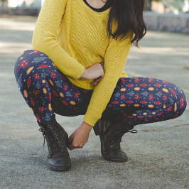 Leggings Navidades de árboles de navidad azul oscuro Pajama