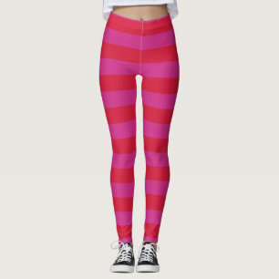 Leggings Navidades de bandas anchas rojas y rosas