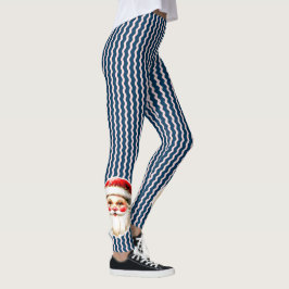Leggings Navidades de Blue Retro Santa Claus Ric Rac