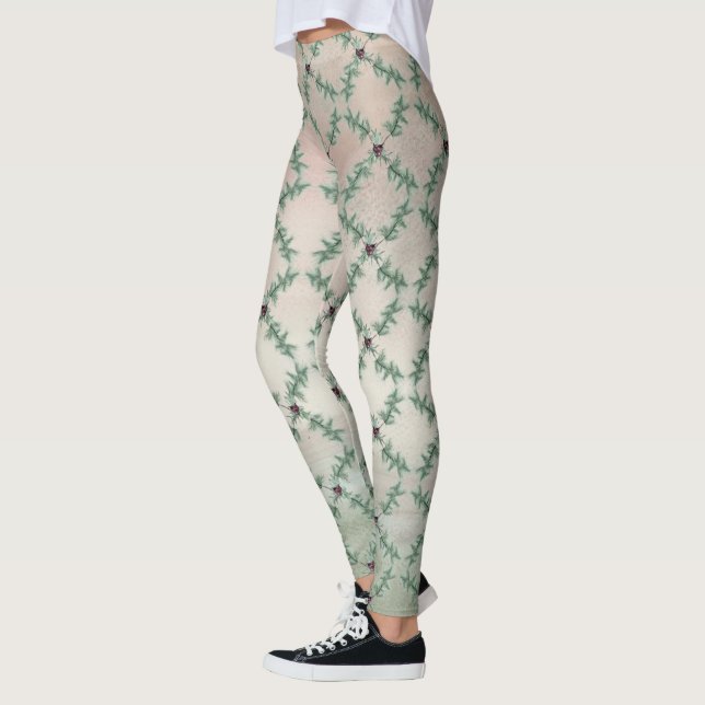 Leggings Navidades de Borgoña Berry Holly Pine (Izquierda)