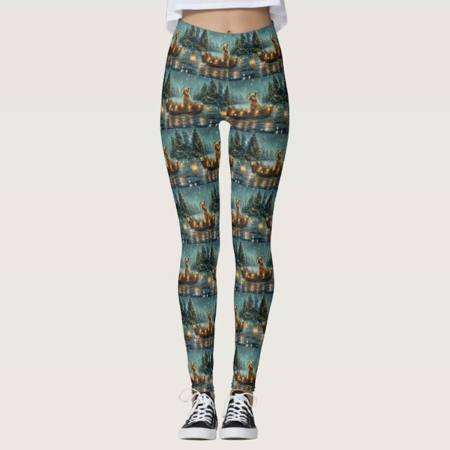 Leggings Navidades de Cairn Terrier disfrutan de un viaje f (Anverso)