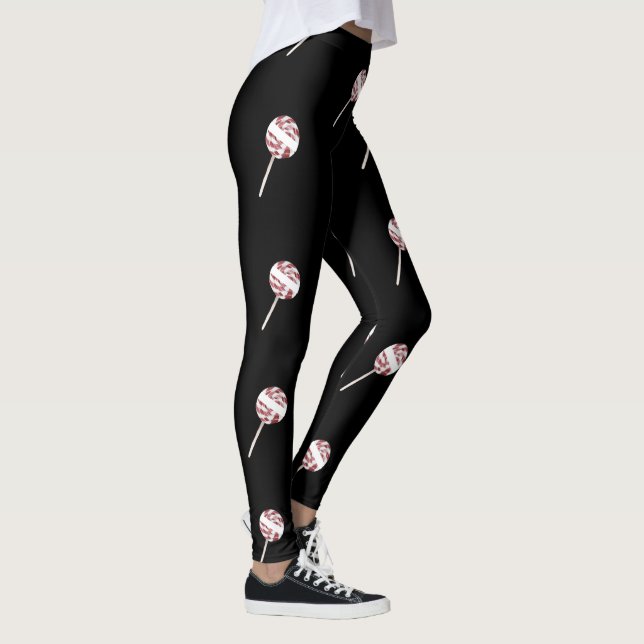 Leggings Navidades de Candy Cane Swirl Modelo Lollipop (Derecha)