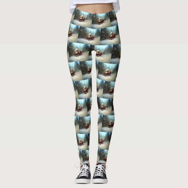 Leggings Navidades de carne de perro en invierno (Anverso)