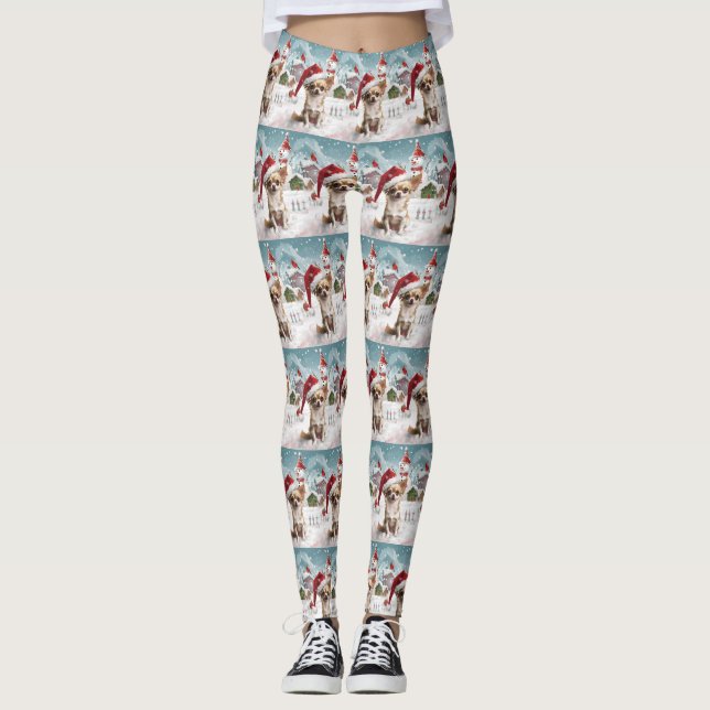 Leggings Navidades de Chihuahua Winter Wonderland disfrutan (Anverso)