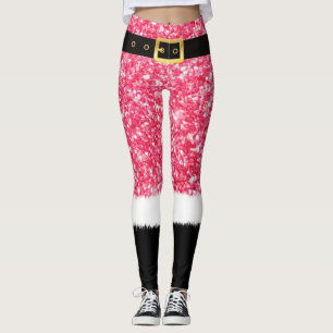 Leggings Navidades de color rosa Santa Claus disfraces legg