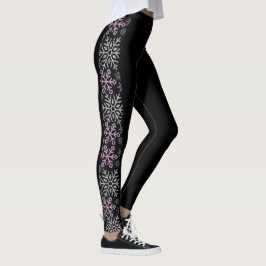 Leggings Navidades de copo de nieve Plata púrpura