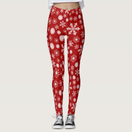Leggings Navidades de copos de nieve envueltos en piernas -