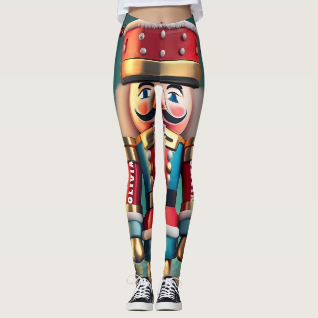 Leggings Navidades de desnudos personalizan a las mujeres (Anverso)