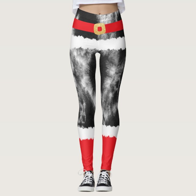 Leggings Navidades de disfraces de Black Tie Dye Santa Clau (Anverso)