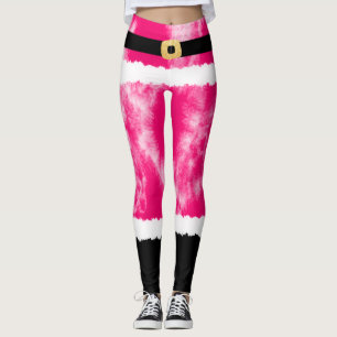 Leggings Navidades de disfraces de Pink Tie Dye Santa Claus