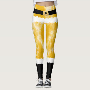 Leggings Navidades de disfraces de Yellow Tie Dye Santa Cla