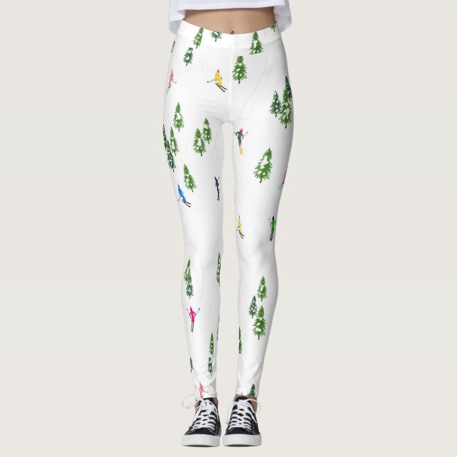 Leggings Navidades de esquí alpino de vacaciones (Anverso)