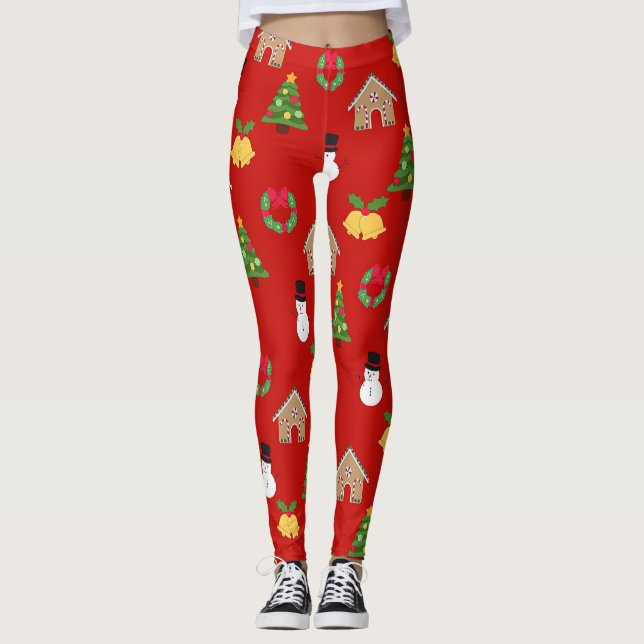 Leggings navidades de fondo de fondo de fondo de fondo de f (Anverso)