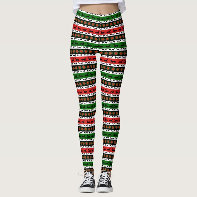 Leggings Navidades de Greyhound Silhouettes  (Anverso)