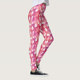 Leggings Navidades de invierno reducen el patrón en rosa