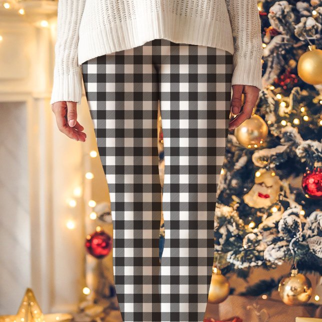 Leggings Navidades de juego de búfalo negro y blanco (Subido por el creador)