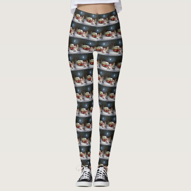 Leggings Navidades de la Caravana de Invierno Corgi Aventur (Anverso)
