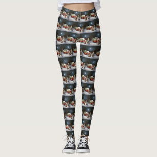 Leggings Navidades de la Caravana de Invierno de Dachshund
