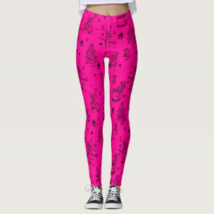 Leggings navidades de la epifanía bruja befana rosada