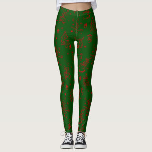 Leggings navidades de la epifanía bruja befana verde