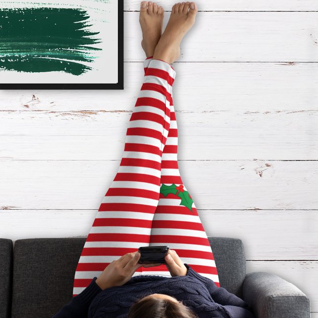 Leggings Navidades de la Festividad Red Stripes Candy Cane  (Subido por el creador)