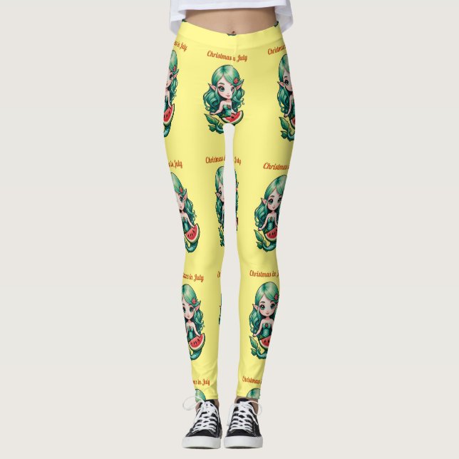 Leggings Navidades de la Sirenita de Julio Thunder_Cove (Anverso)