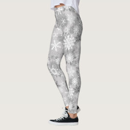 Leggings Navidades de las leggantas de copos de nieve blanc