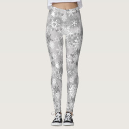 Leggings Navidades de las leggantas de copos de nieve blanc