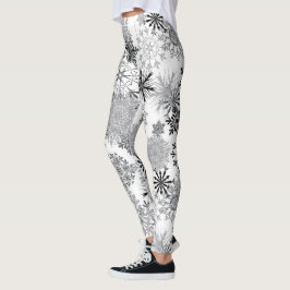 Leggings Navidades de las leggantas de copos de nieve blanc