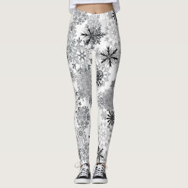 Leggings Navidades de las leggantas de copos de nieve blanc