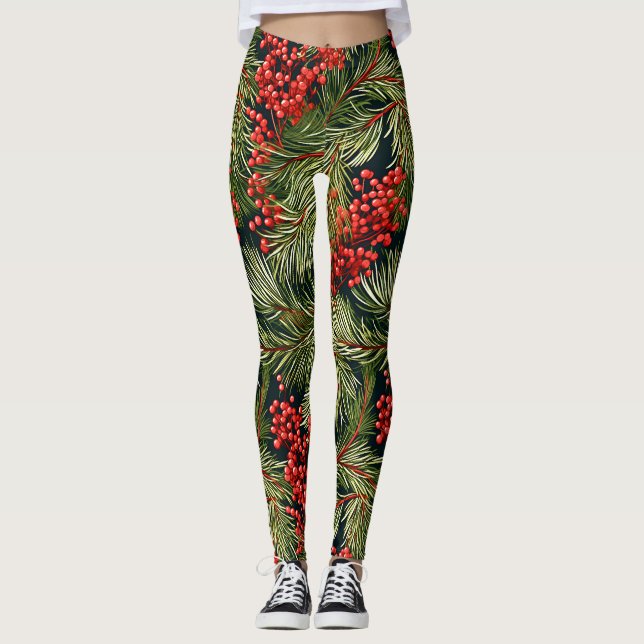 Leggings Navidades de las ramas de Fira y Berries (Anverso)