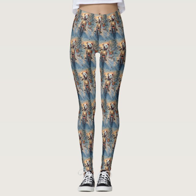 Leggings Navidades de motocicleta de American Staffordshire (Anverso)