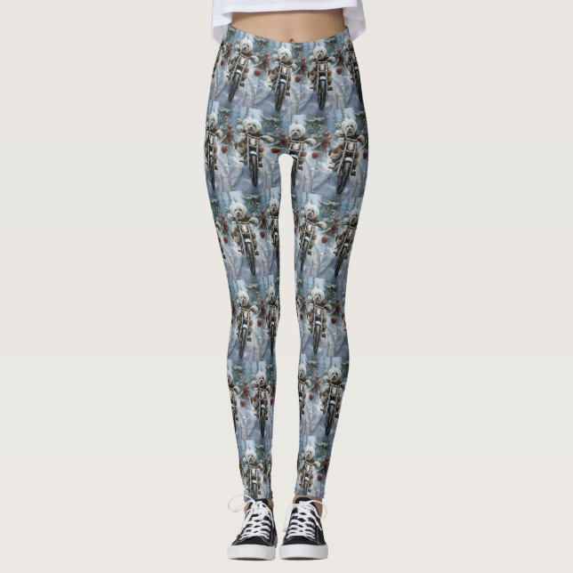 Leggings Navidades de motocicletas Coton De Tulear (Anverso)