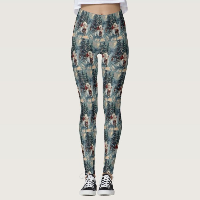 Leggings Navidades de motociclismo en esquimal americano (Anverso)