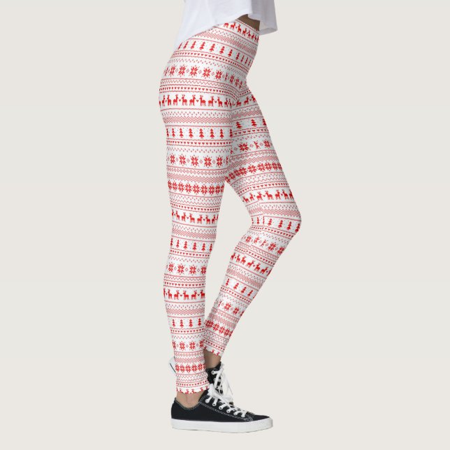 Leggings Navidades de pelo Sweater Knit vacaciones Año nuev (Derecha)