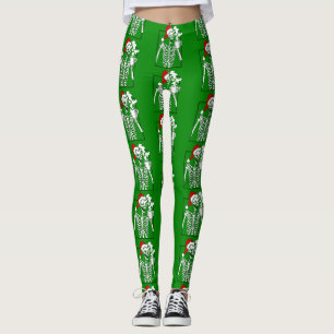 Leggings navidades de pesadilla esqueleto tomando café crán