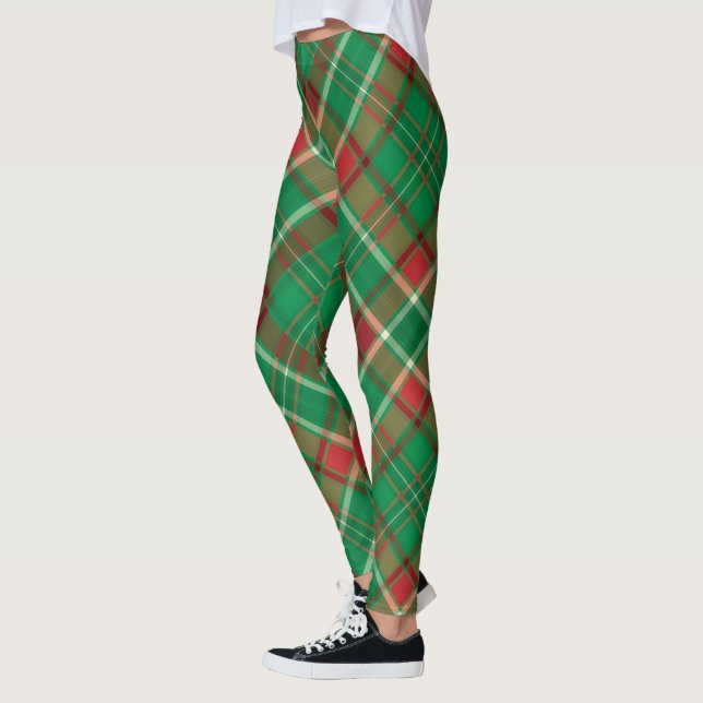 Leggings Navidades de piernas verdes rojas (Izquierda)