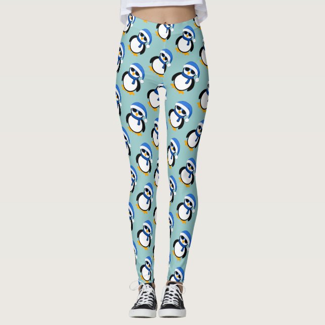 Leggings Navidades de pingüino fresco lindo patrón de invie (Anverso)